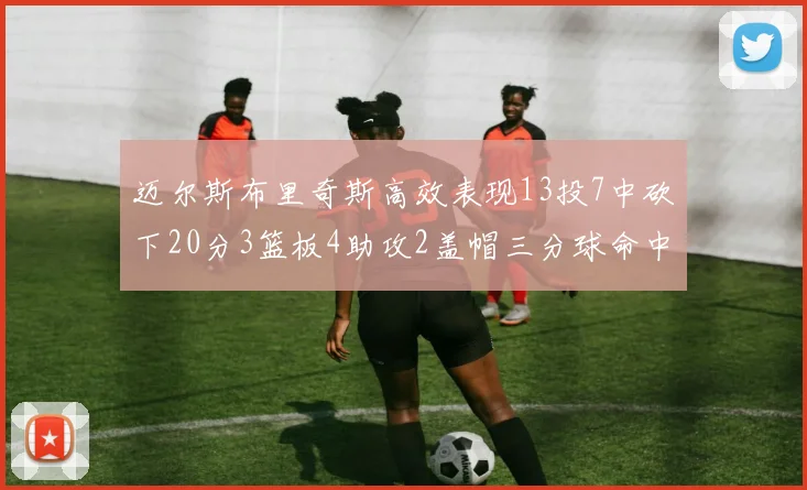 迈尔斯布里奇斯高效表现13投7中砍下20分3篮板4助攻2盖帽三分球命中率出色